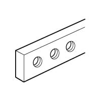 Koperen staaf 12x4mm - lengte 990mm - met getapte gaten M5 - 160A